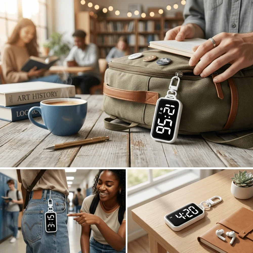 Digital Display Electronic watch Pocket-Sized One-Button Operation Digital Display Watch Mute Portable Student electronic watch