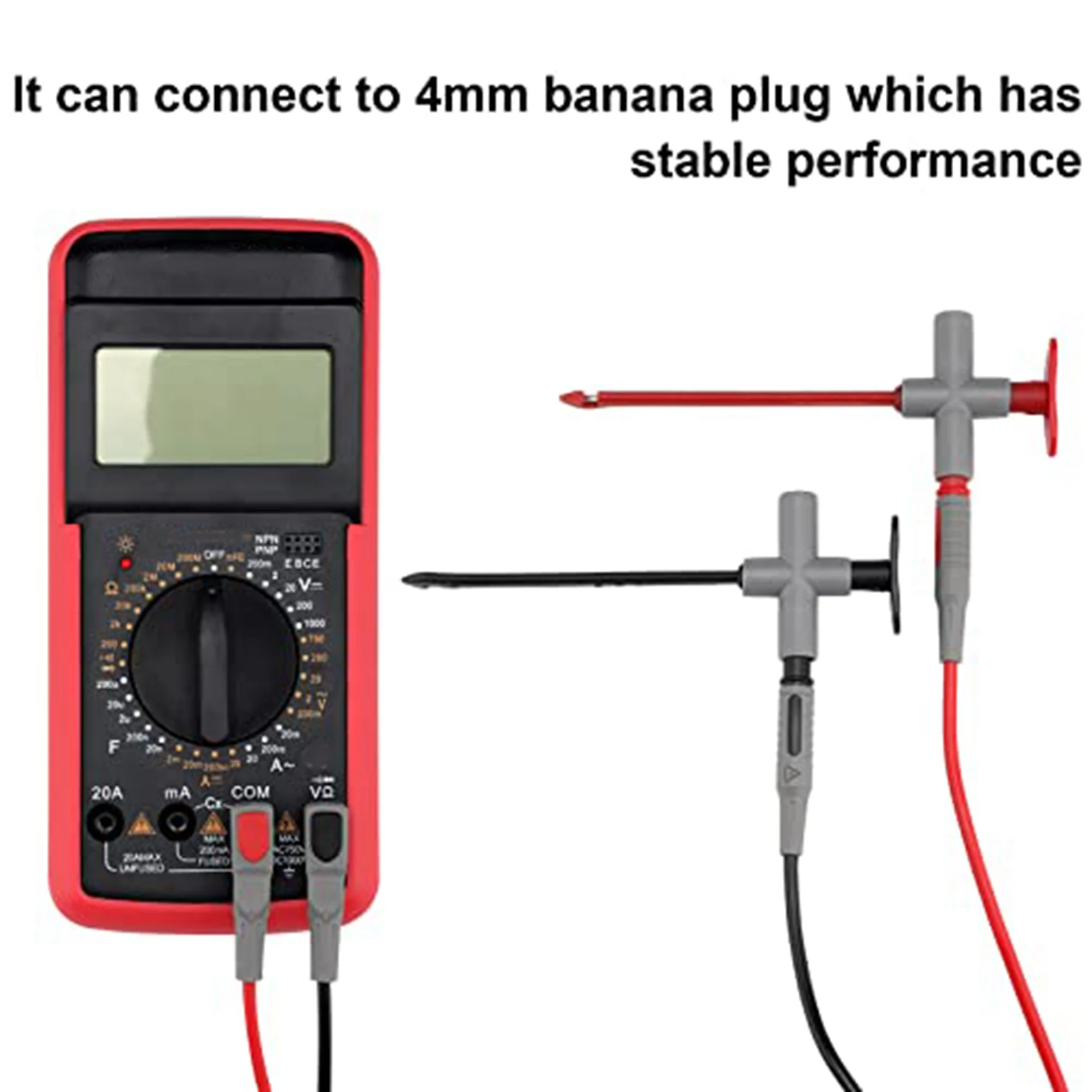 4PCS Reverse Puncture Probe Wire-Piercing Automotive Multimeter Test Clips Tool Test Lead Kit P5010