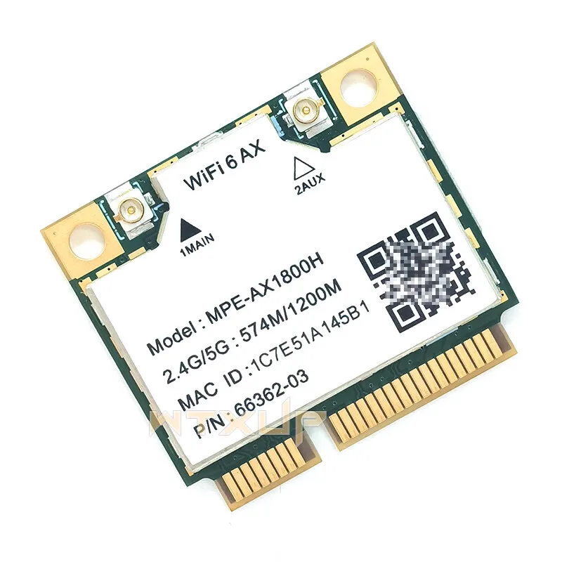 MPE-AX1800H WiFi6 MT7921 Chip MINI PCI-E 2.4G/5G 574Mbps/1200Mbps Gigabit Dual Band Module Internal Wireless Network Card BT5.2