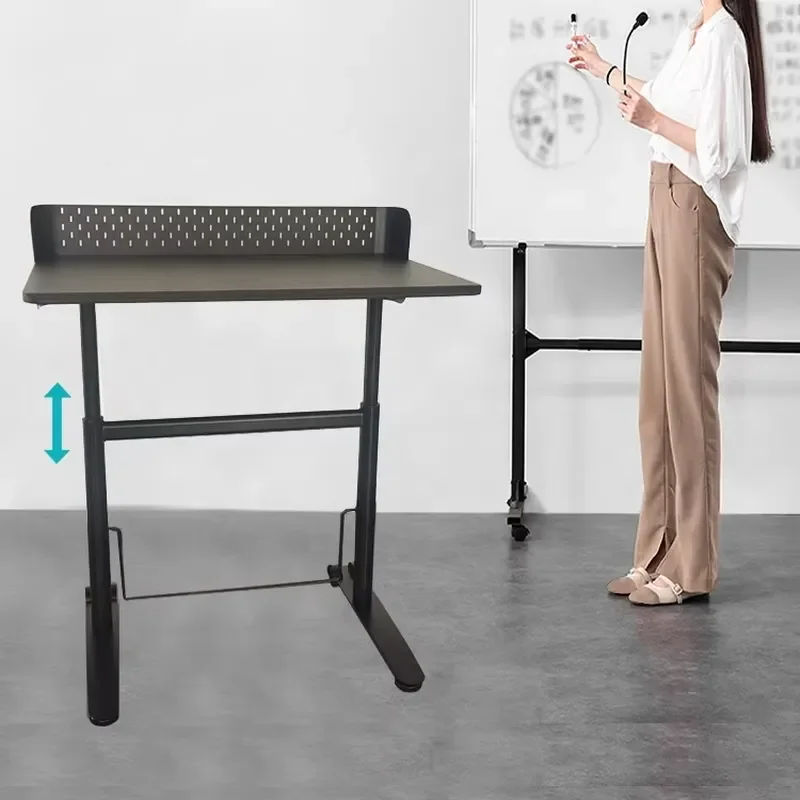 Adjustable Pneumatic Podium Frame Ergonomic Desktop Stand for Interactive Teaching Corporate Events Catering Presentations