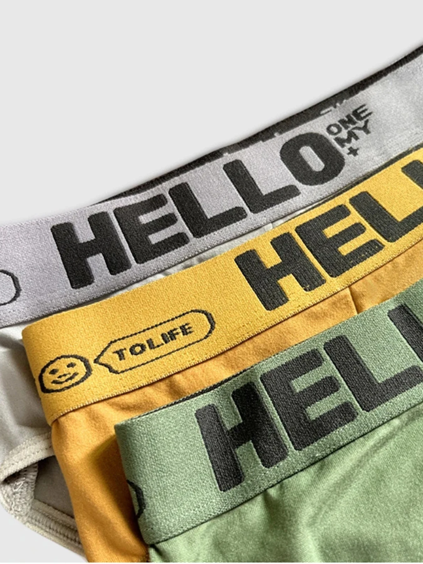 Random 5Pcs/set Men\'s Briefs Sexy Letter Waist Underwear Casual Comfortable Breathable Briefs Solid Color Underpants Men Panties