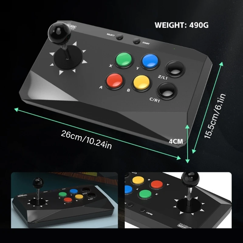 Game Accessory Fight Stick Game Controller Joystick Arcade Stick Arcade Stick with Joystick Replacement 2.4G Connection