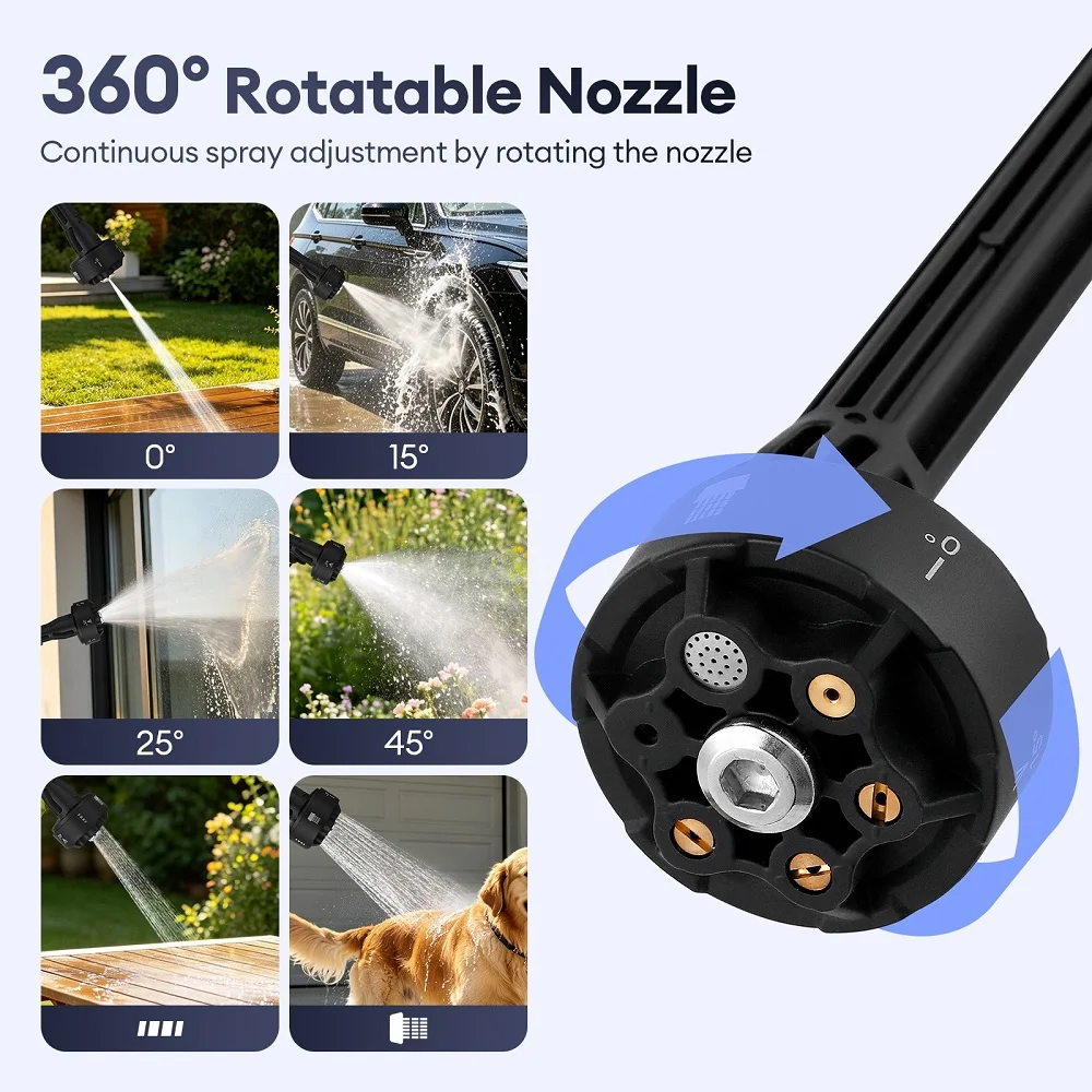 18000RPM Electric Water Spray Gun With 13L Foldable Water Bucket 6 IN 1 Garden Car Washing Machine for Cars Camping Outdoor Cleaning
