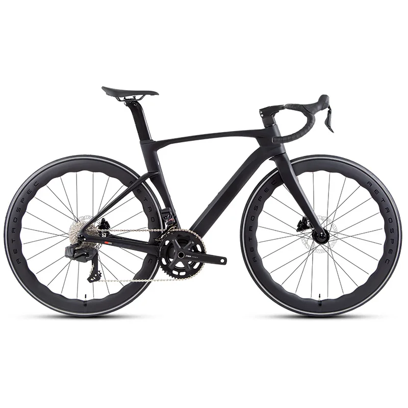 24-Speed Cyclone Electric Road Bike with Carbon Fibre Disc Brake and Racing Wave Wheel Set Ordinary Pedal & Oil Brake