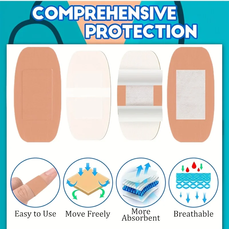 60/120/240pcs Assorted styles Compact breathable fingertip plasters Multi-size first-aid wound care patches