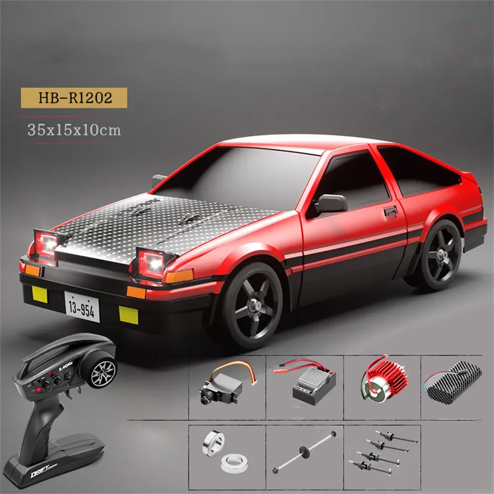 Toys RTR R1201/02/03/04 1/12 2.4G 4WD Drift AE86 RC żyroskop samochodowy w pełni proporcjonalny LED światła o dużej prędkości wyścigi na drogach M