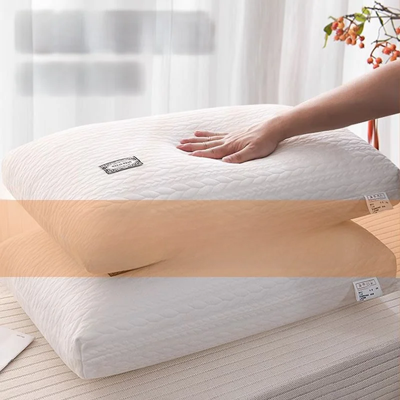 

Non-Sagging Whole Head Pillow Core Set for Students Home Use Neck Support Aid Sleep Aid Single Bed with Pillowcase