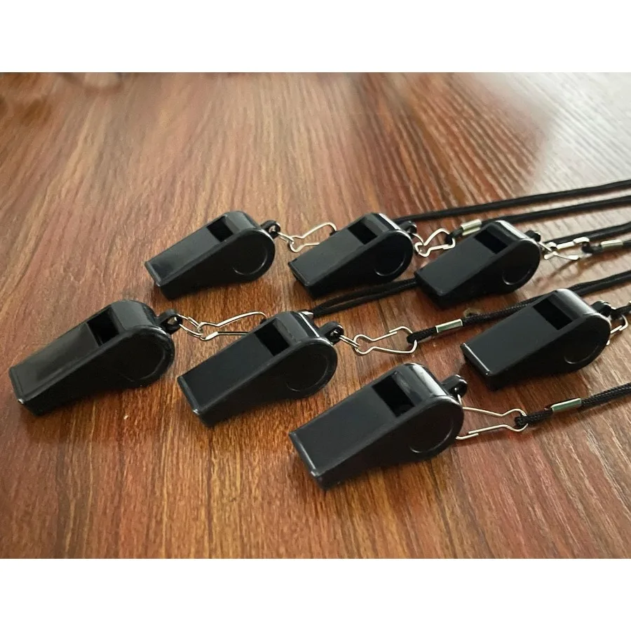 20 Stuks Plastic Luide Fluitjes Met Lanyard Voor Scheidsrechter Coaches Basketbal Voetbal Sport Training Game Event Badmeester Survival