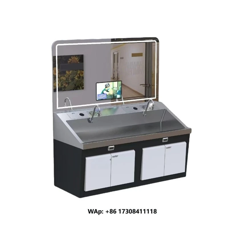 Hospital Stainless Steel Hand Wash Basin/Operating Room Stainless Steel hang on Wash Sink/Operating Room 2 Person Scrub Sink