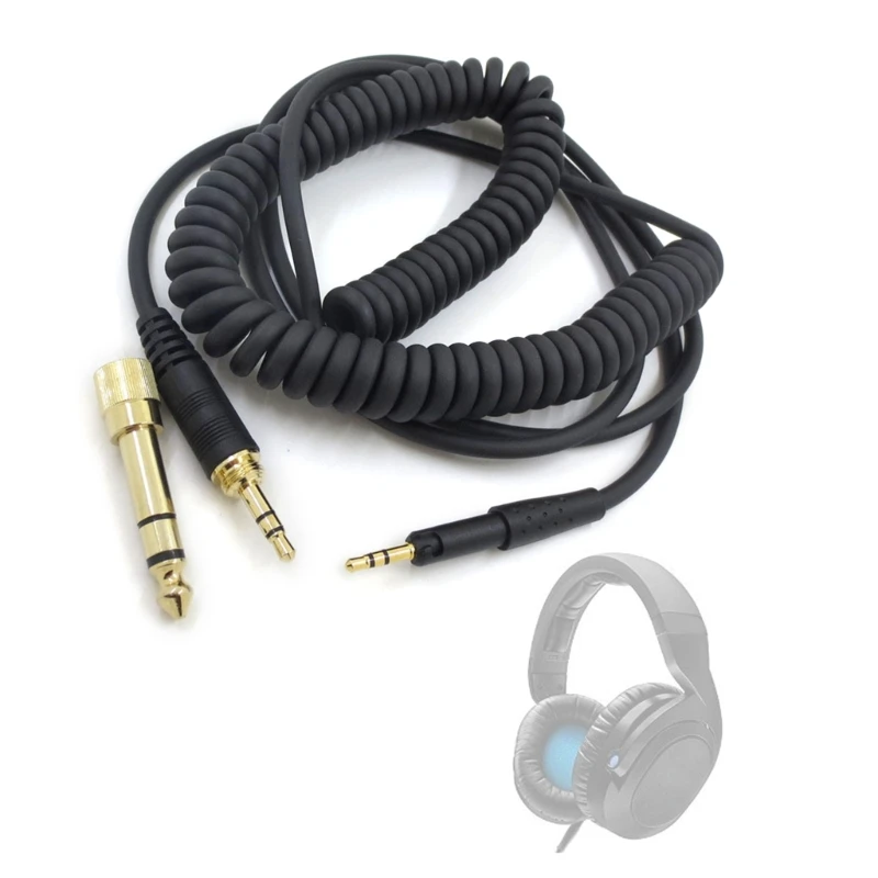 Cable de auriculares con resorte Jack de 6,35mm fiable para Sennheiser HD6DJ MIX HD8 HD7