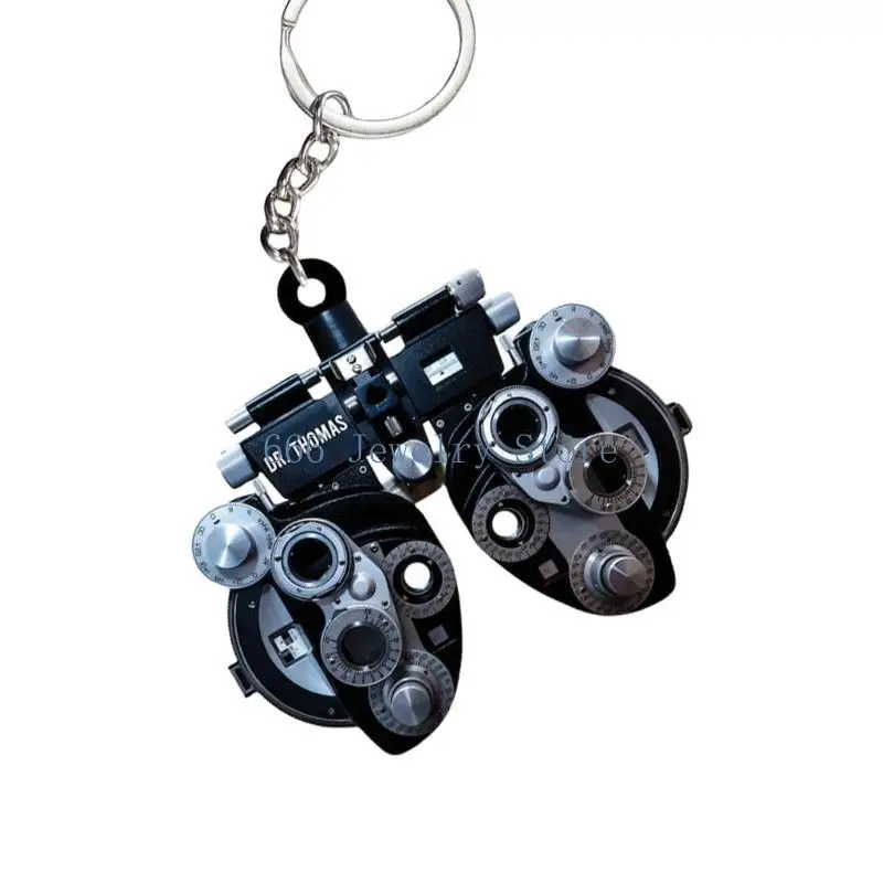 F2TD Fashionable Sturdy Acrylic Keychain Featuring Ophthalmometer Designs Decoration for Professional Daily Casual Use