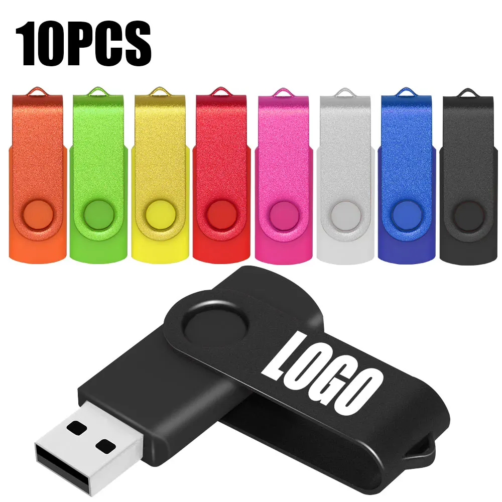 Custom Logo Wholesale USB Stick 10 Pieces USB Flash Drive 32/64/128GB Free Shipping 16GB Pen Drive 8gb Thumb Drive