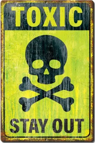 Toxic Skull Crossbones Crossing College Beer Funny Bar Pub Street Metal Sign