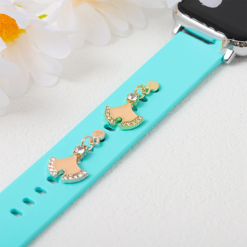 Chiodi decorativi per Apple Watch Band cuore diamante zircone Charms in metallo per Iwatch Silicone morbido braccialetto intelligente accessori regalo