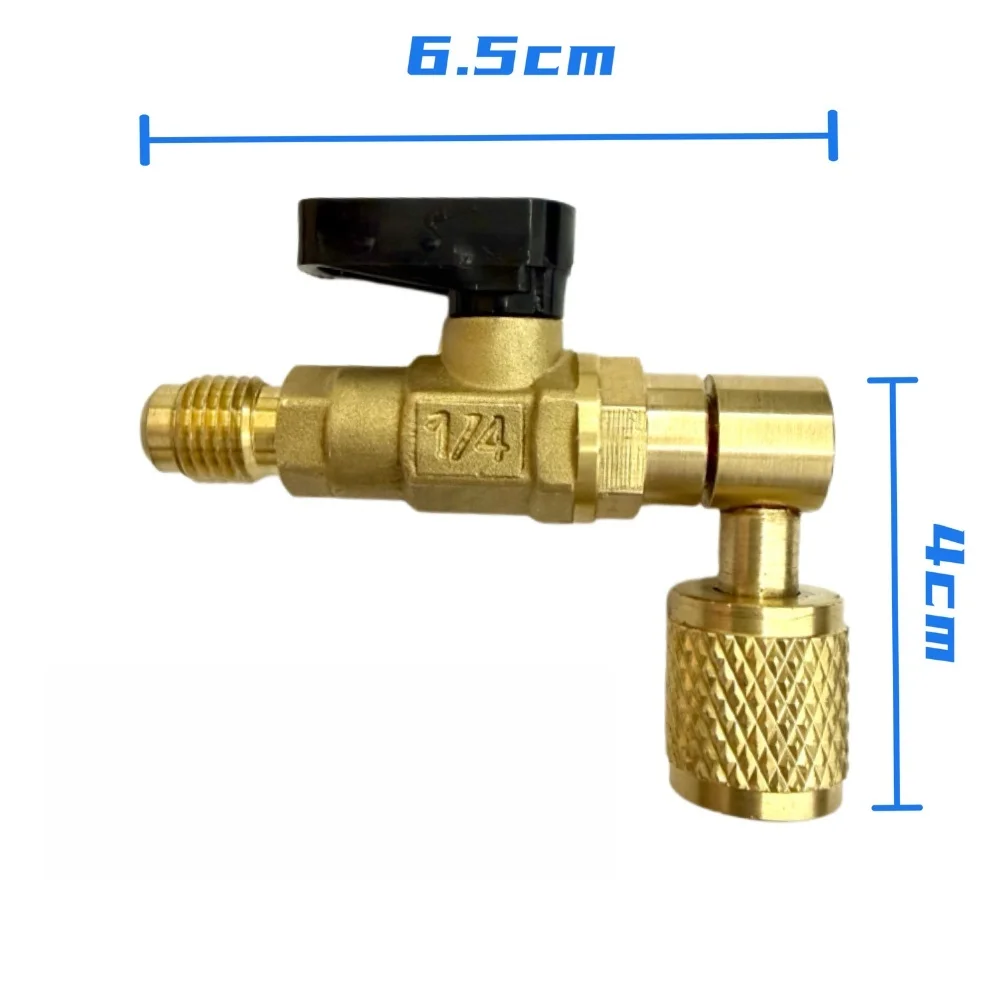 6.5*4cm Air Conditioning Refrigeration Charging Ball Valve 90 Degree R22 Safety Valve For HVAC Maintenance Quick Coupling