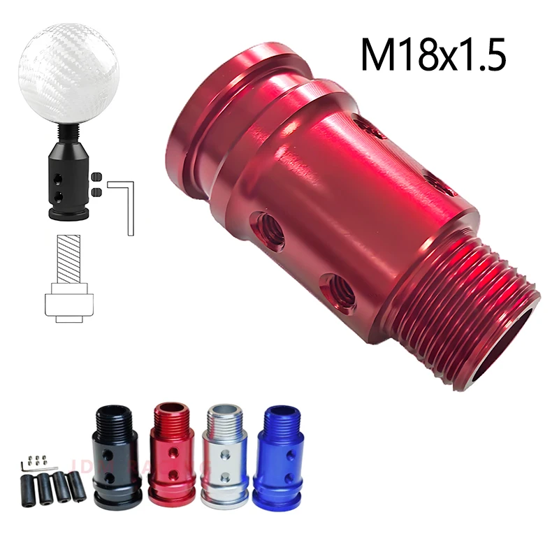 Adaptador de perilla de cambio de aluminio M18x1,5, kits de reemplazo de palanca de cambios de coche, conector de palanca de cambios para la mayoría de vehículos y camiones