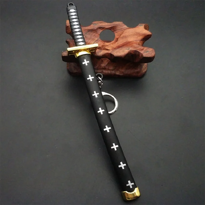 Anime Zoro Keychain, Metal Samurai Sword Design