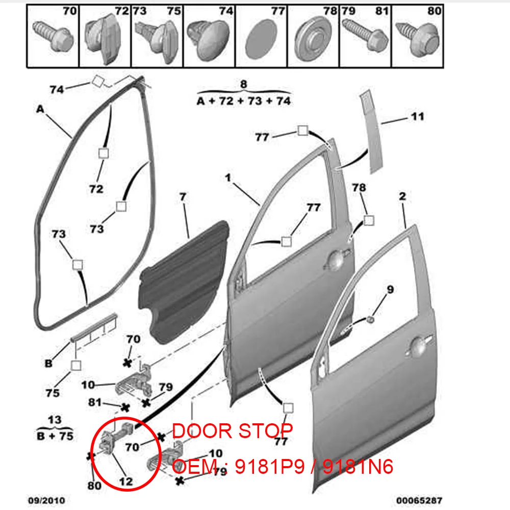 Suitable for Peugeot 4007 4008 Citroen C4 AIRCROSS SUV DOOR STOP Front door limiter Mitsubishi ASX Jinxuan Outlander  Lanser view 6
