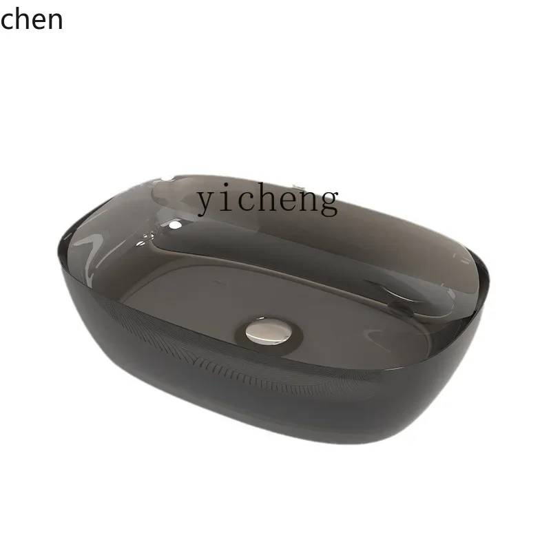 

transparent resin small apartment washbasin, basin on the table, washbasin balcony, hotel bathroom art