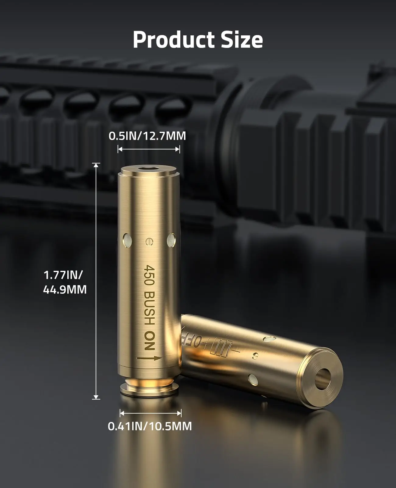

Airsoft 450 Bush Laser Bore Sight with ON/Off Switch and 2 Sets of Batteries Red Laser Boresighter Sighting for Zeroing Brass