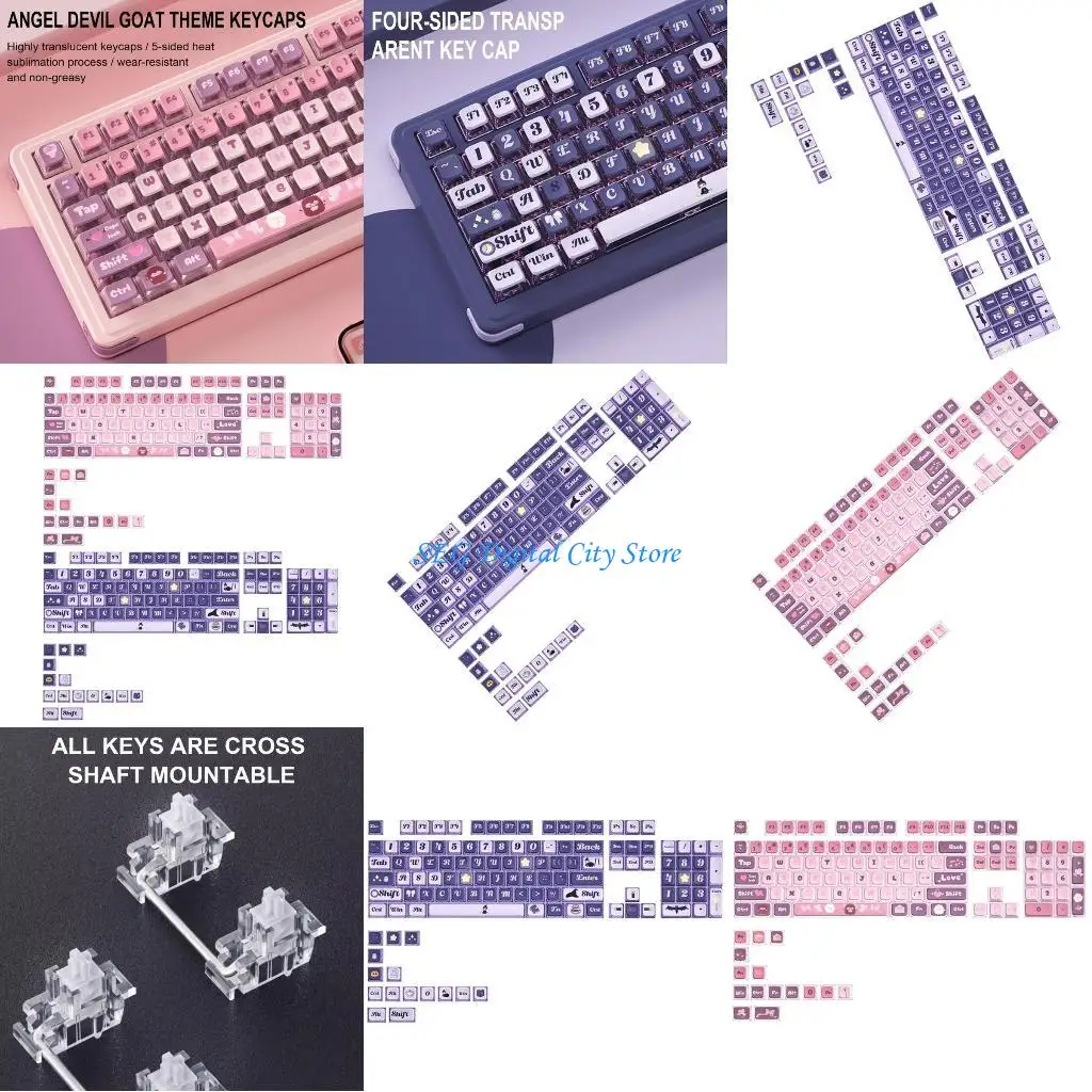 

U75B Качественные колпачки для ПК, 120 клавиш для механических клавиатур, классические прозрачные колпачки для клавиш, полностью