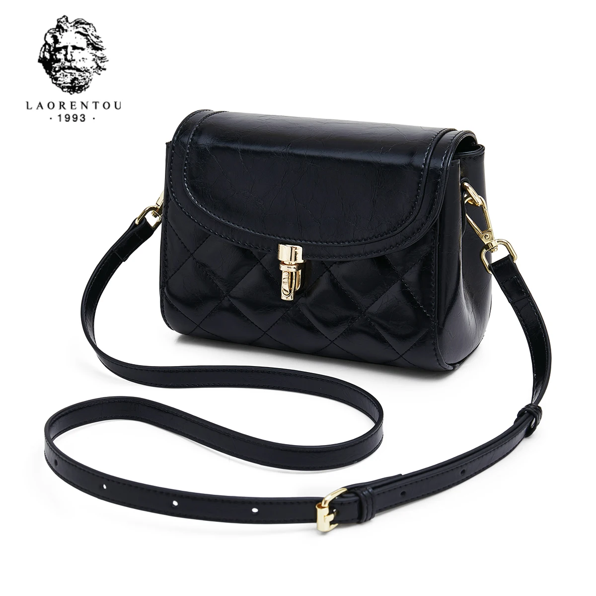 

LAORENTOU-Leather Classic Women Shoulder Bag Fashion Dating Summer Girl Small Bag Cowhide Lady Crossbody Purse Gift for Wife,Mom