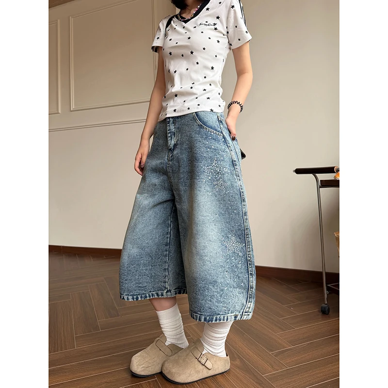 ZHIZOU 2026 Verano Mujer Goblin Core Azul Jorts Abi Y2K 2000s Pantalones Cortos de Mezclilla Negros Estilo Japonés Harajuku Grunge Cyber Punk