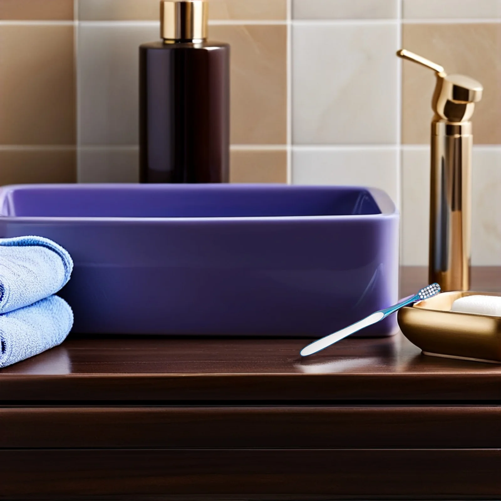 4Pcs Hard Bristle Manual Toothbrushes for Adults Men Large Head PP Tpr Material Ergonomic Handle Travel Lightweight