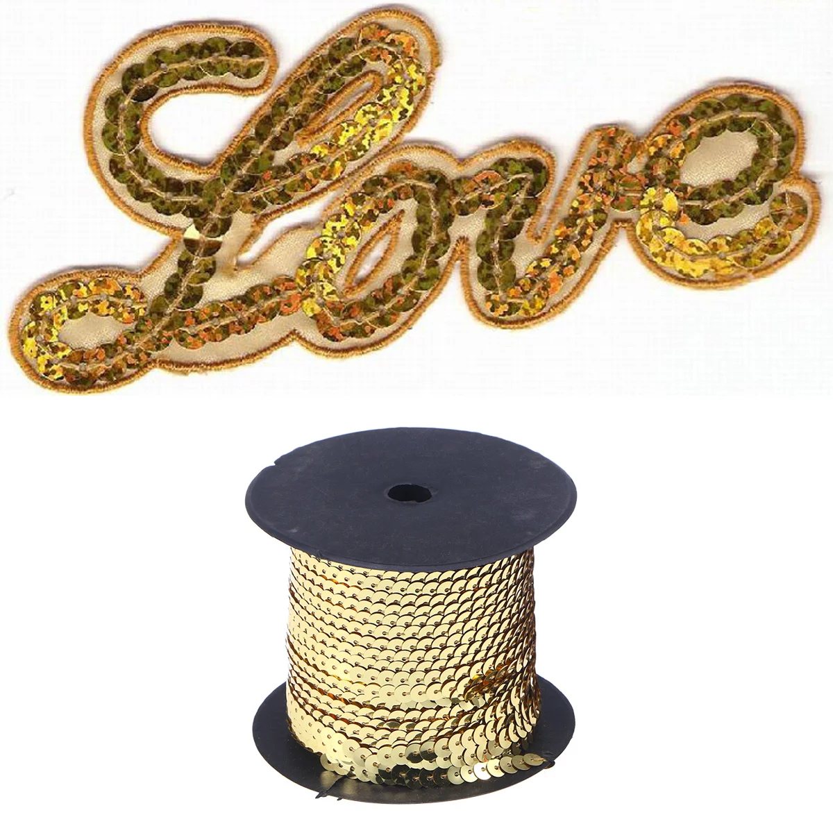 

100 Yard Roll 6Mm Flat Sequin String Ribbon Light Golden Pvc Elastic For Diy Clothing Hats Embroidery Craft Paillette Applique