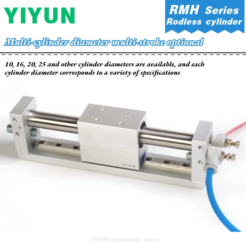 

RMH10 RMH16 RMH20 RMH25-50 100 150 200 250 300 350 400 500 600 700 750 YIYUN Бесштоковый цилиндр с магнитной связью серии RMH