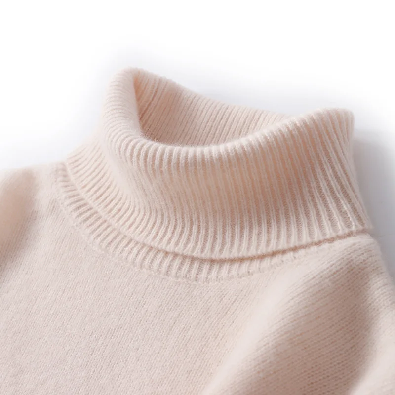 100% Wool Knitted Sweater Men Turtleneck Winter Pullover Thickened Warm Cashmere