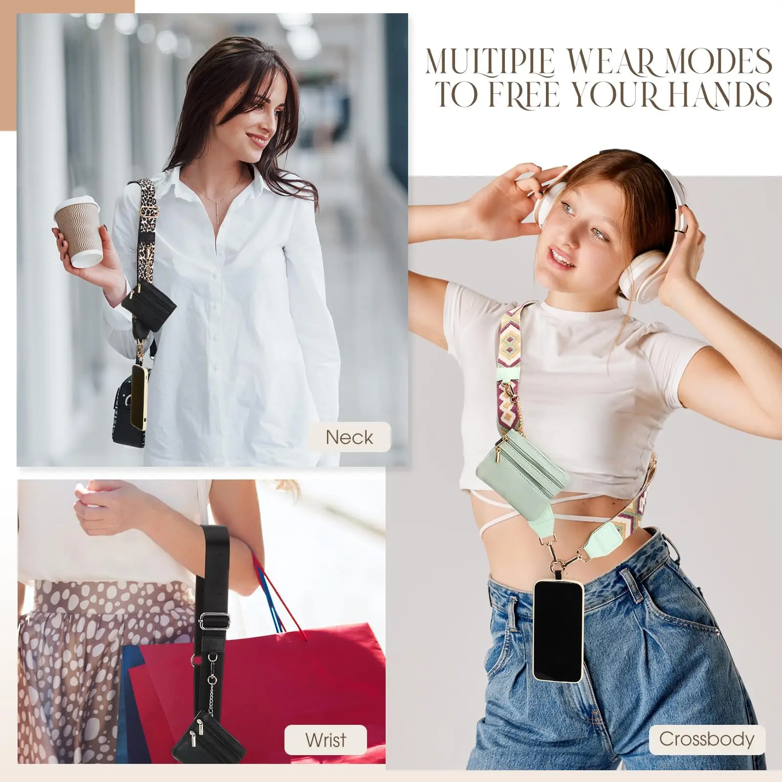 Hot Selling New Phone Lanyard With Zipper Pocket and Storage Bag Adjustable Wide Nylon Straps Can Replace Handbags and Wallets image 3