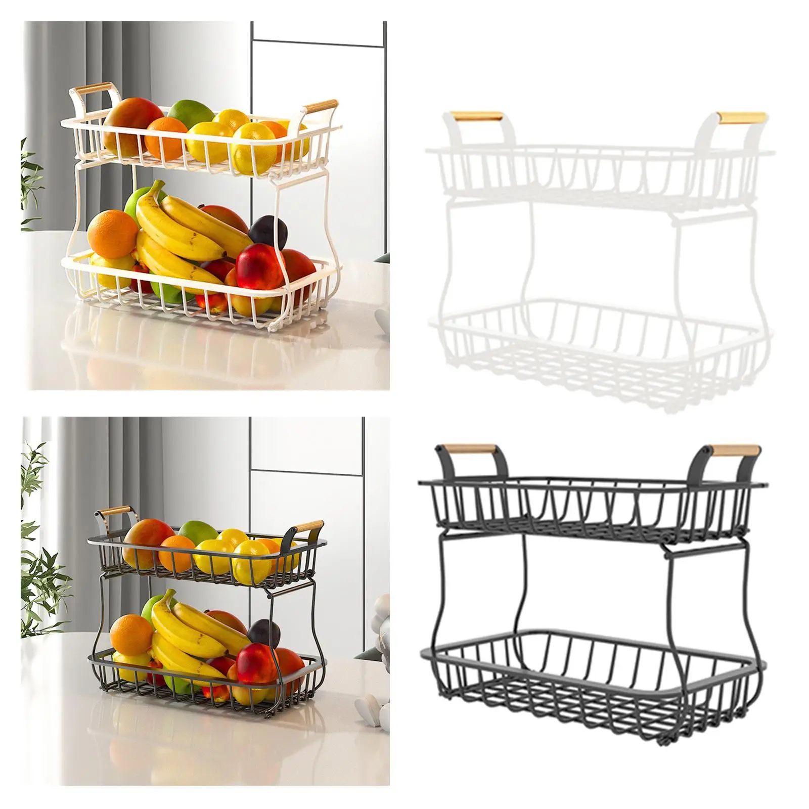 Household Fruit Basket Vegetable Holder -Kitchen Bread Bowl- Small Item Storage