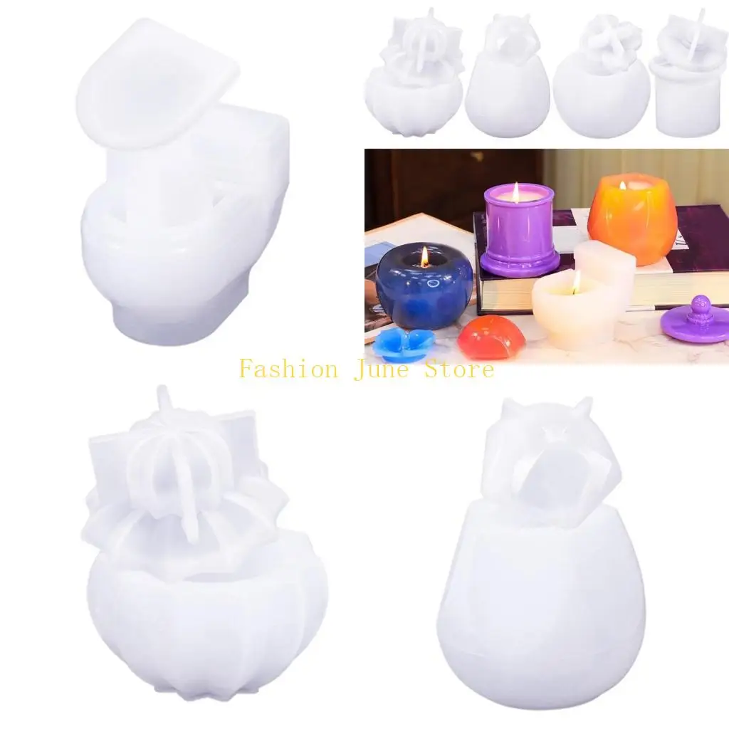 

N5KA Многоцелевая банка свечей с силиконовой плесенью для крышки для настраиваемого хранения украшения для энтузиастов