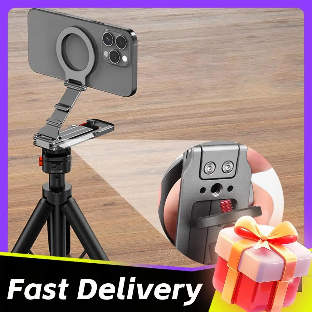 

Magnetic Phone Tripod Stand Foldable Portable Magnetic Phone Holder Adjustable Phone Mount for Magsafe