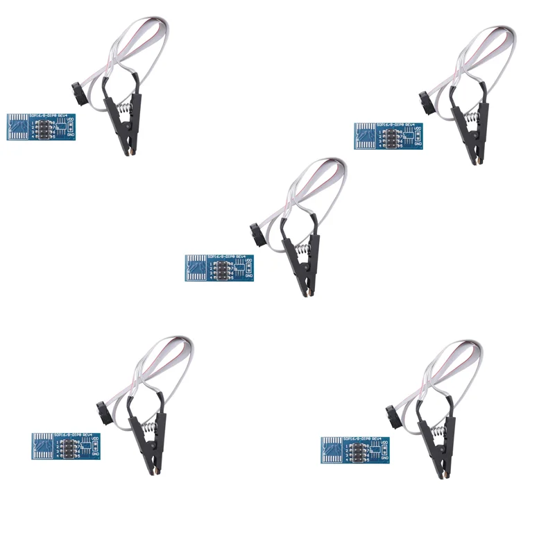 

ABLQ 5X SOIC8 SOP8 Flash Chip IC Тестовые зажимы Разъем Адаптер Программатор BIOS/24/25/93