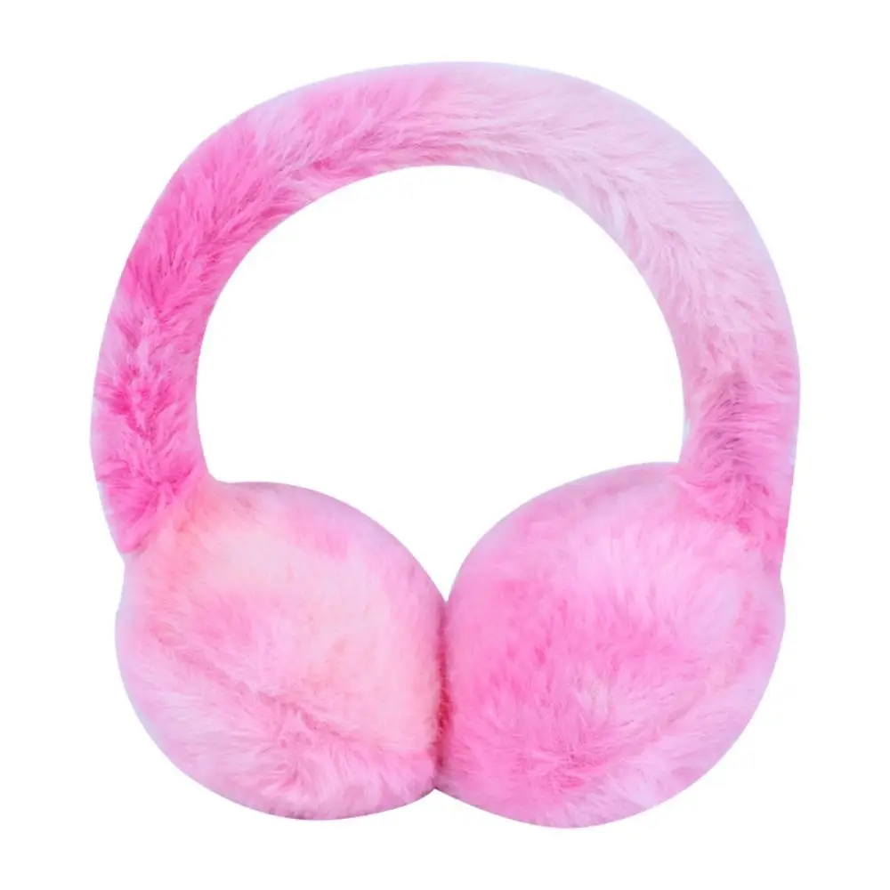 ที่ปิดหูแบบนุ่ม อุ่นสบายสำหรับฤดูหนาว ป้องกันหู ลายมัดย้อมสีรุ้ง ขนปุย หนาพิเศษ กันความเย็น