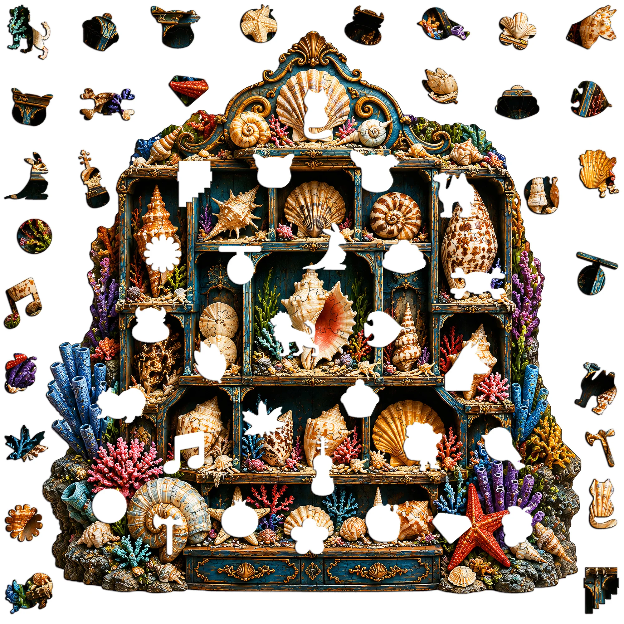 Elegant European Flat Wooden Puzzle - Educational Toy - Animal Jigsaw Puzzle - Tabletop Puzzle Game - Gift for Teens and Kids