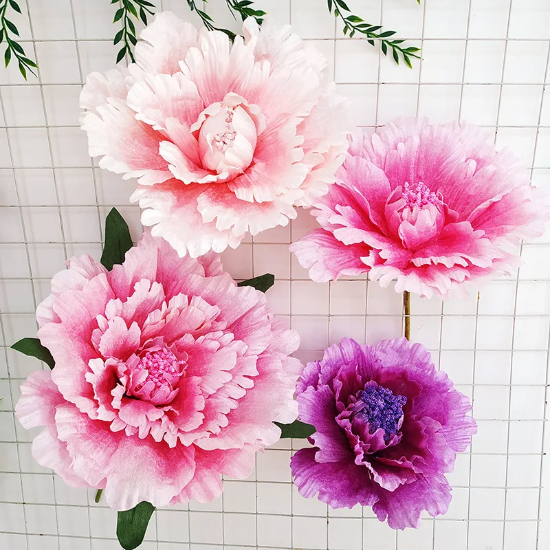 1 Pcs Artificial Large Peony Flower Wall Panels 30/40/50cm Silk Flower Head Wedding Backdrop Party Birthday Wall Hanging Decor