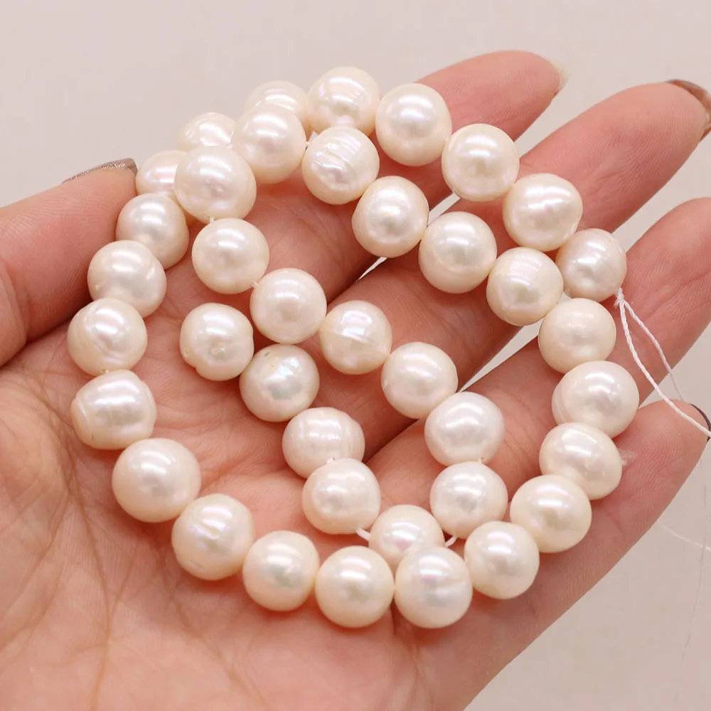 10-11mm Natural Freshwater Pearl Beads Round Shape White Loose Spacer Pearl Beads For Jewelry Making DIY Necklace Accessory