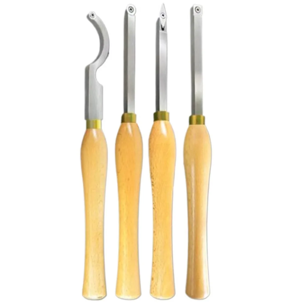 

Hard Alloy Pointed Tip Wood Lathe Tool Set Wood Bending Ergonomic Handle Lathe Turning Tools Rotating Sturdy Lathe Tool Bar