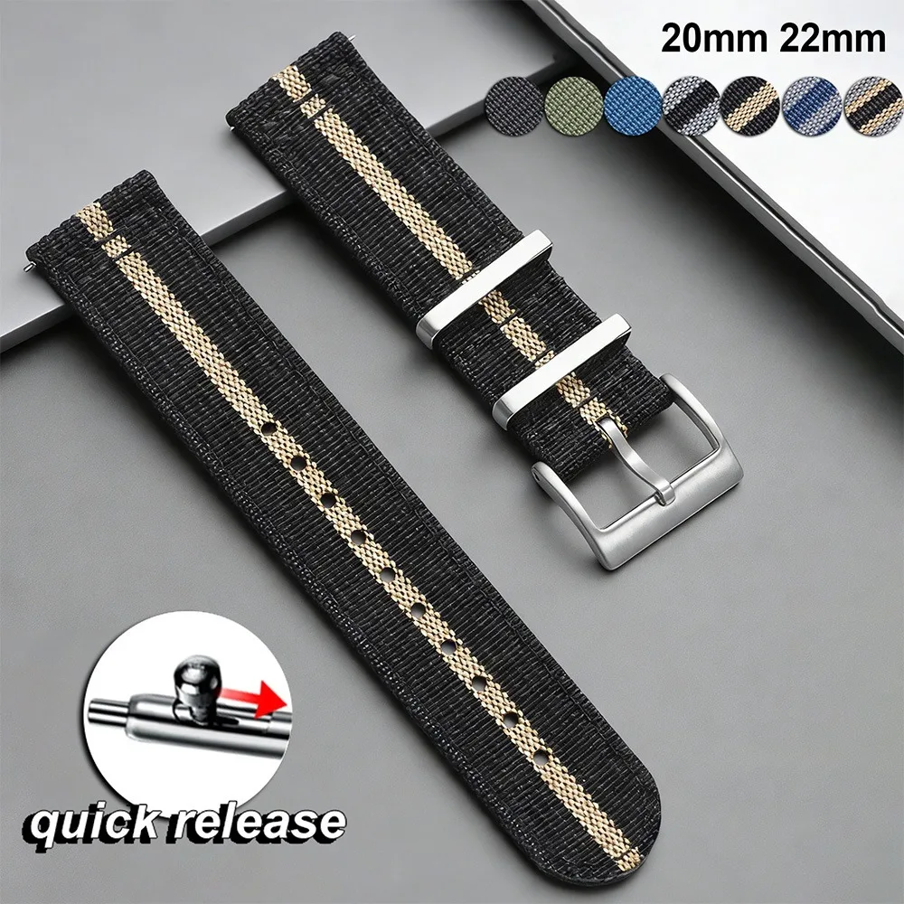 

Canvas Nylon Watch Straps 20mm 22mm Quick Release Military Nylon Watch Band for Men Women Watch Accessories Replacement Bracelet