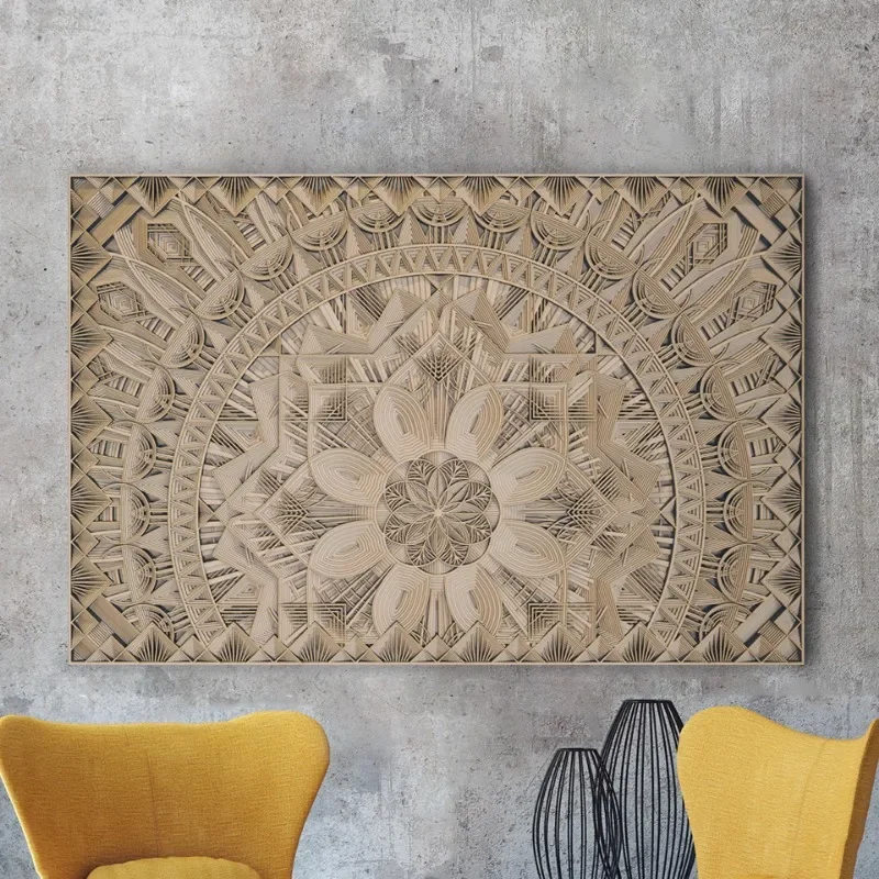 

Blooming Creative wall home soft decoration three-dimensional art wooden Nordic mural gift painting