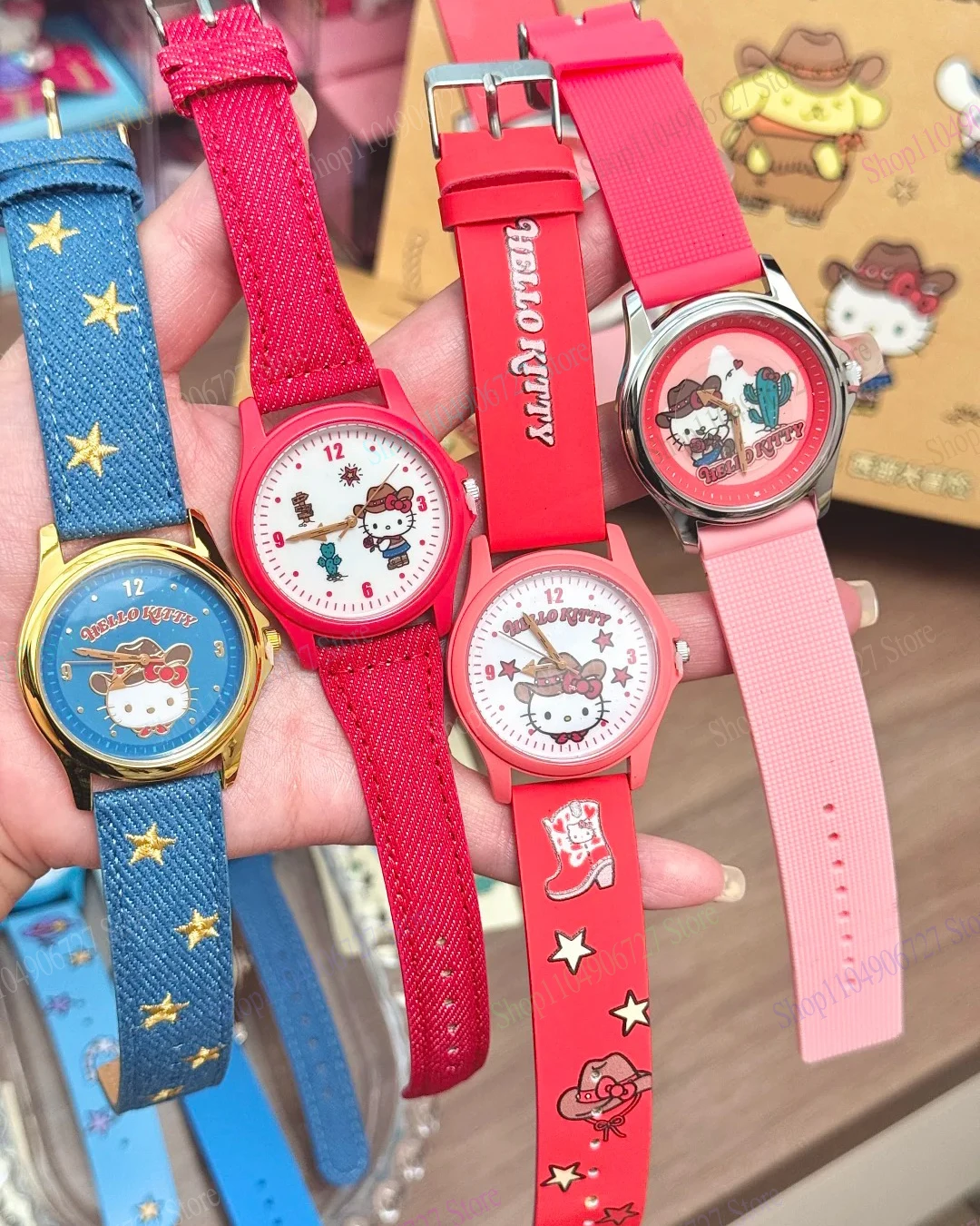 Hello Kitty Busy Denim Series Watch Blind Box Electronic Wristwatch Cinnamoroll Cute Gift For Girls Daily Accessory Collectible