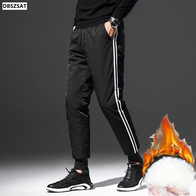 

2023 Men's Winter Pants Padded Thick Jogger Warm Duck Down Sweat Pants Feather Lightweight Thermal Windproof Casual sweatpants