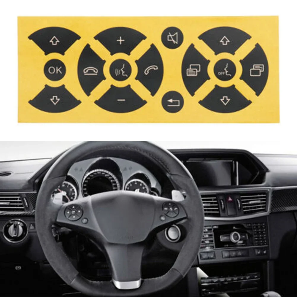 Enhance The Functionality Of Your For Mercedes C E G With Black Repair Stickers For Steering Wheel Switch Buttons