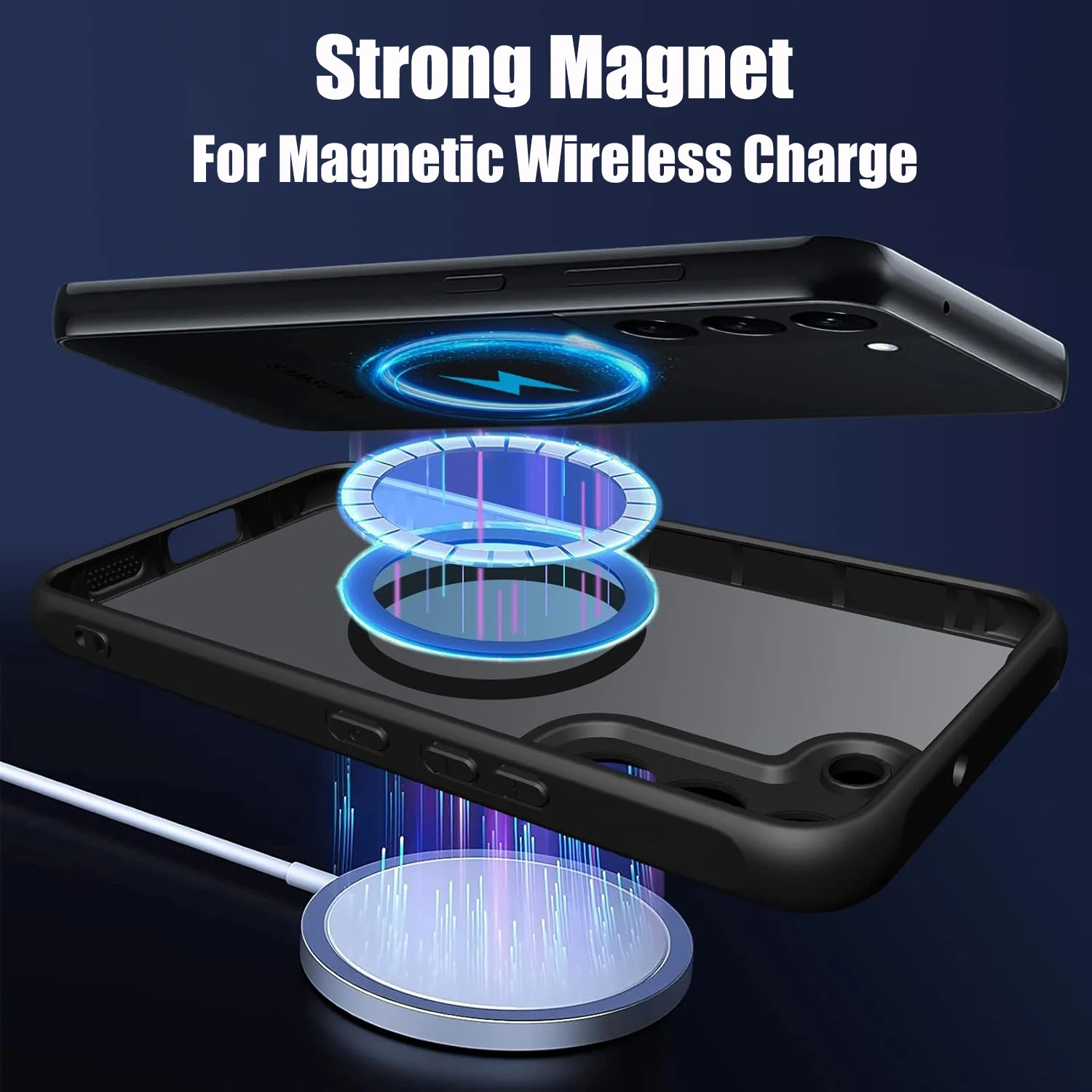 UYUXIO Translucent Magnetic Mobile Phone Case with Kickstand for Samsung Galaxy S25 Ultra S24 S23 FE S22 Plus Slim Stand Cover