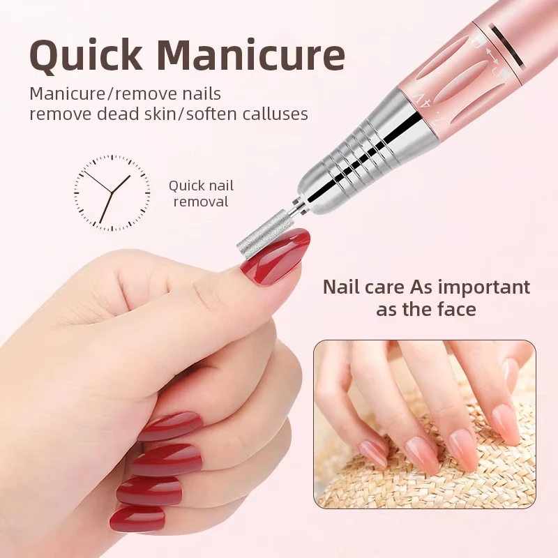 Ensemble de ponceuse à ongles Rechargeable 35000 tr/min, moulin pour manucure avec affichage LED, perceuse électrique à faible bruit, outils pour ongles