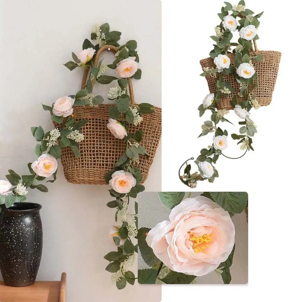 

Wall Decoration Rose Artificial Flowers Plastic Berries Simulated Vine Garland Hanging Plants Living Room 200CM