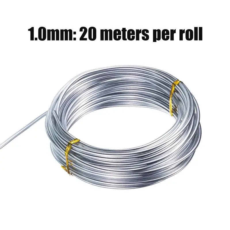 Aluminum Wire 1mm 1.5mm 2mm Metal Craft Wire Bendable Flexible Craft Metal Wire for Jewelry Making Beading Floral